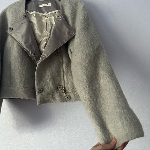 J Brand Elyn Moto Asymmetrical Wool Mohair Angora Jacket Small - Picture 5 of 14